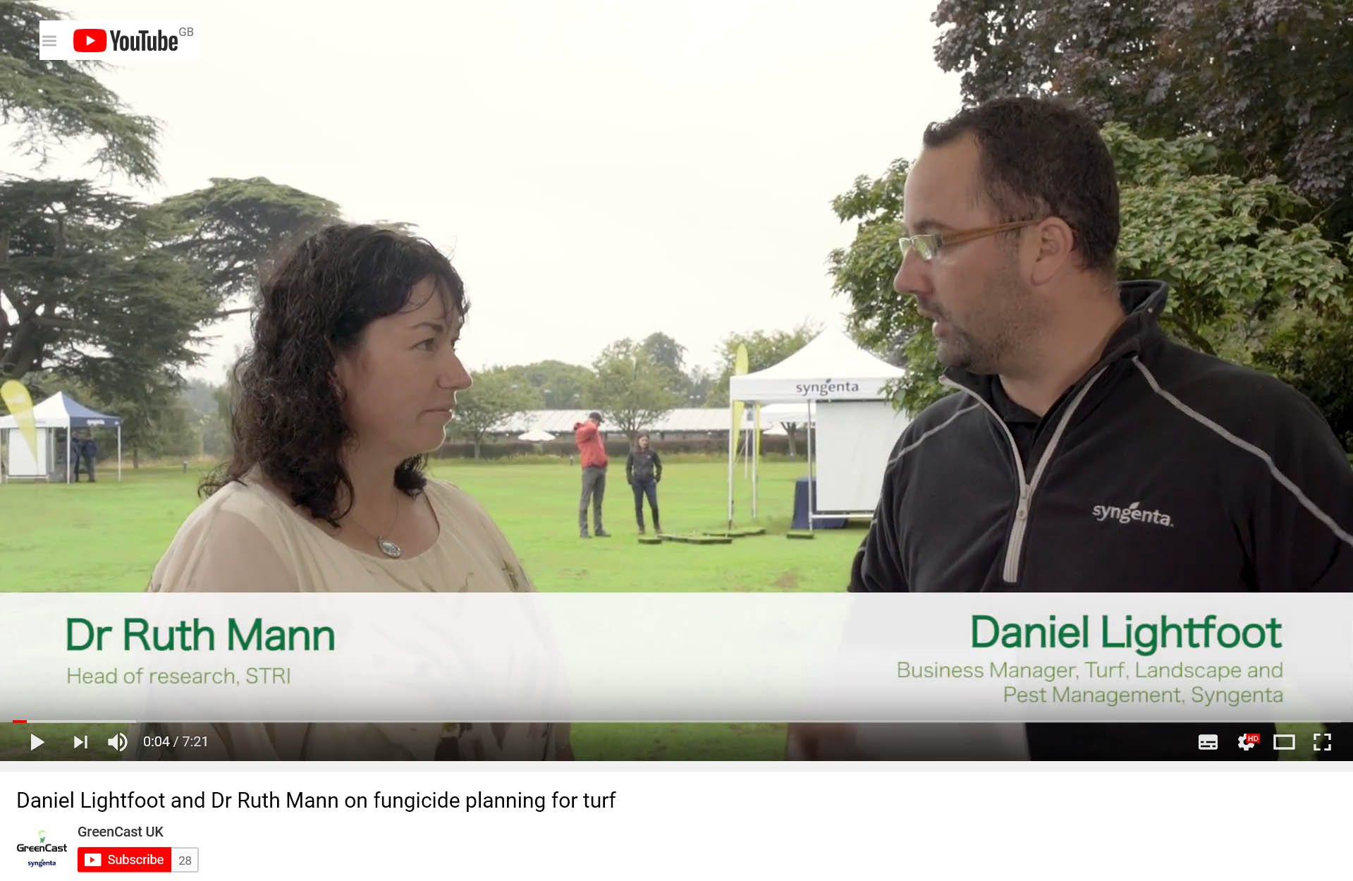 Fungicide planning video screen