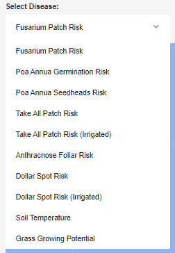 Live turf disease map